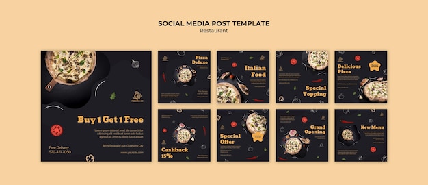 Italian restaurant social media post template