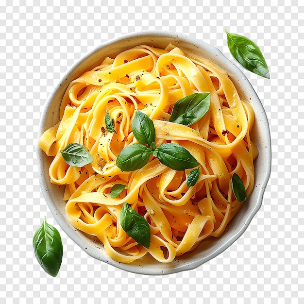 Italian Tagliatelle Pasta isolated on a transparent background