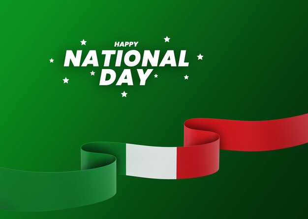 Italy flag design national independence day banner editable text and background