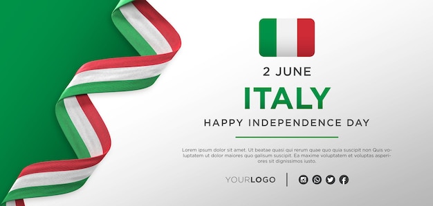 Italy National Independence Day Celebration Banner, National Anniversary