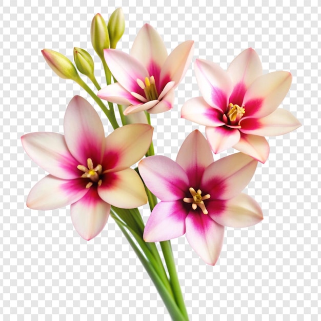 Ixia flower isolated on transparent background