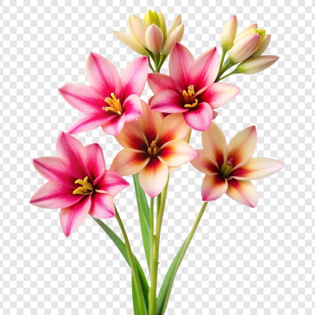 Ixia flower isolated on transparent background