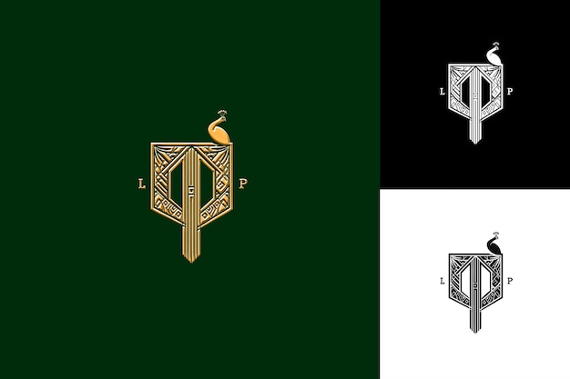 J8 Letter P With Art Deco Logo Design Style With P Shaped Into Illustration Logo Vector Designs