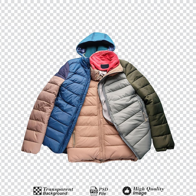 PSD jackets isolated on transparent background