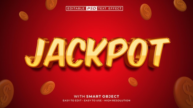 Jackpot 3d text effect editable text style