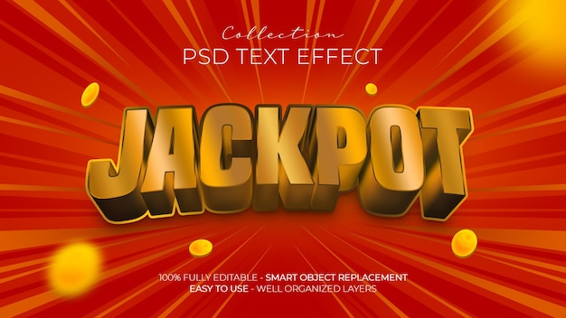 PSD jackpot gold 3d text effect