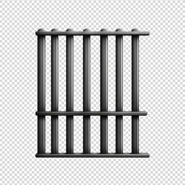 PSD jail bars isolated on transparent background