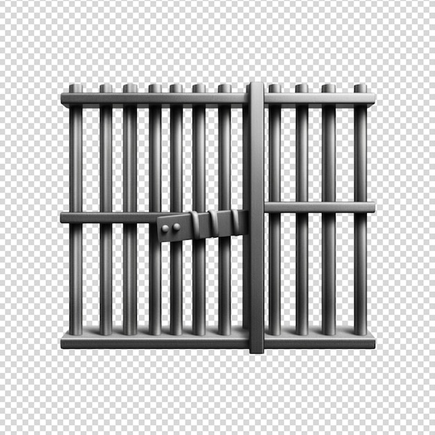 PSD jail bars isolated on transparent background