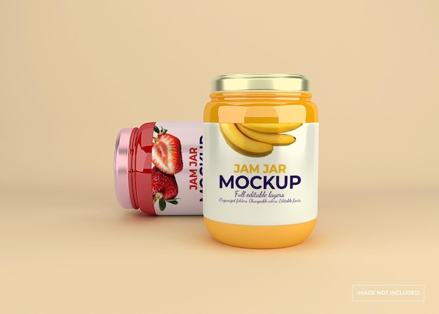 Jam jar mockup design isolated