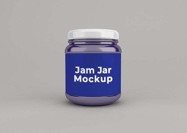 Jam jar mockup isolated