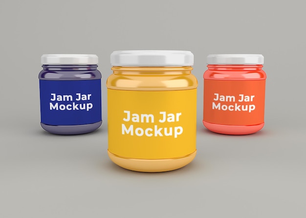 Jam jar mockup isolated