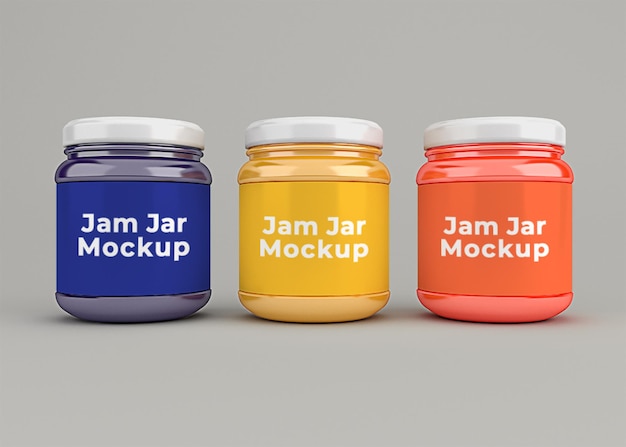 Jam jar mockup isolated