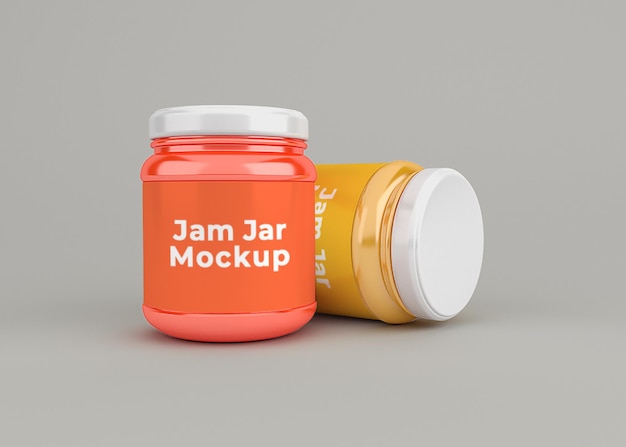 Jam jar mockup isolated