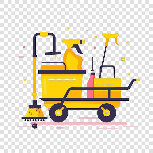 PSD janitors cart realistic photo isolated on transparent background