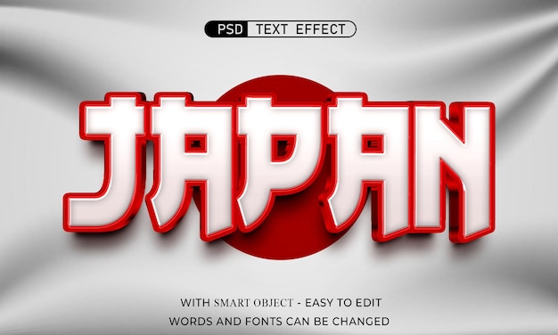 Japan 3d text effect style