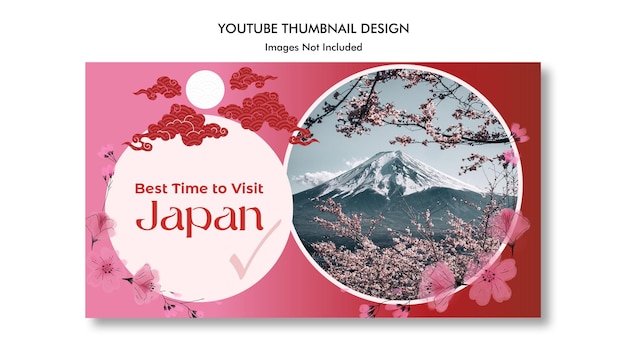 PSD japan best time to visit youtube thumbnail design