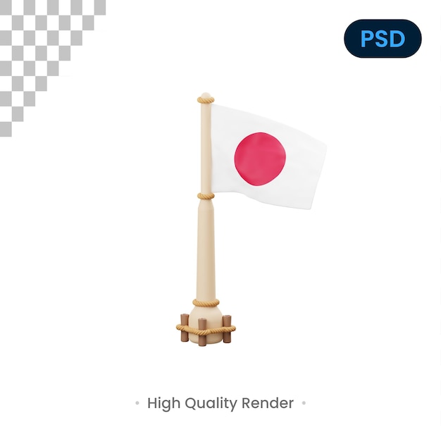 Japan Flag 3D Icon