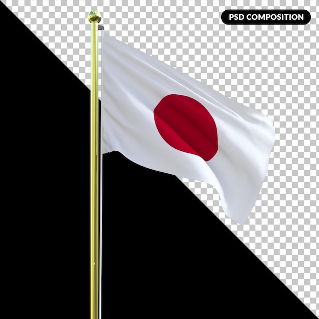 Japan national flag isolated 3d premium PSD