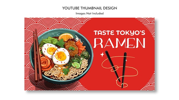 PSD japan taste tokyos ramen youtube thumbnail design