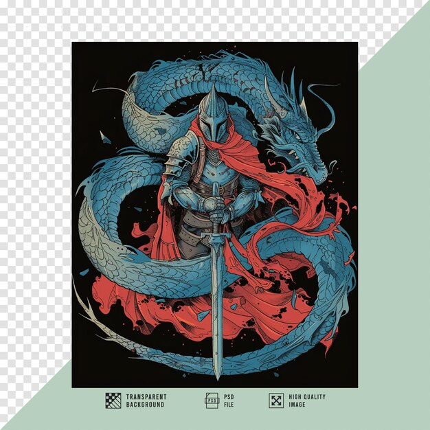 PSD japanese dragon vector art image without background hd quality