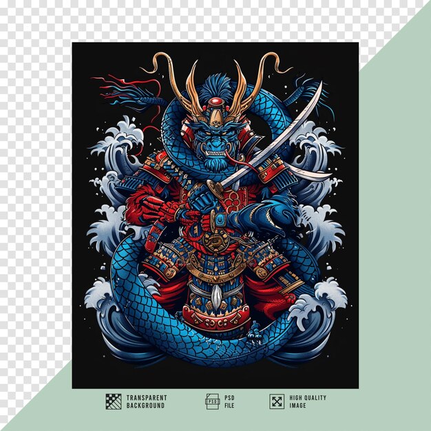 PSD japanese dragon vector art image without background hd quality