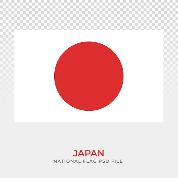 japanese flag is displayed on tranapsrant background psd file