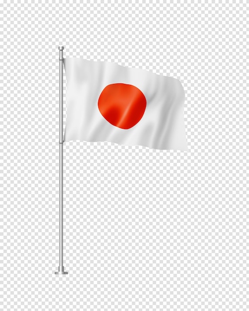 Japanese flag isolated on white