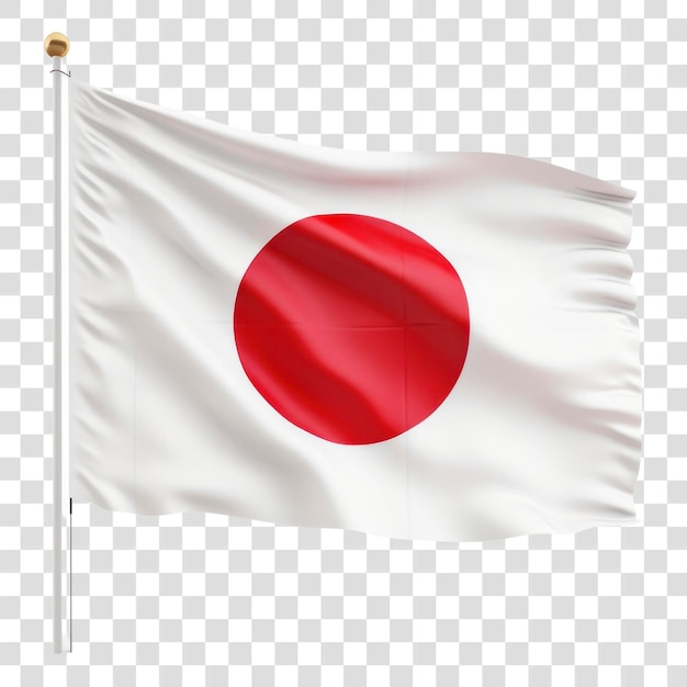 Japanese flag waving transparent background