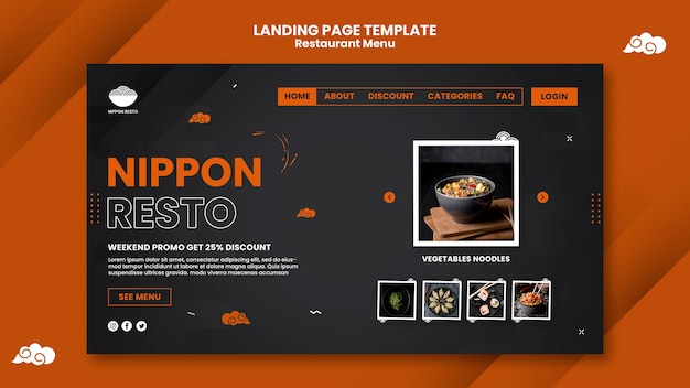 Japanese food landing page template