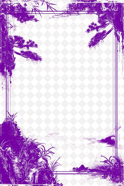 Japanese Frame Border With Minimalist Lines and Asian Inspir Creative PNG Abstract Designs