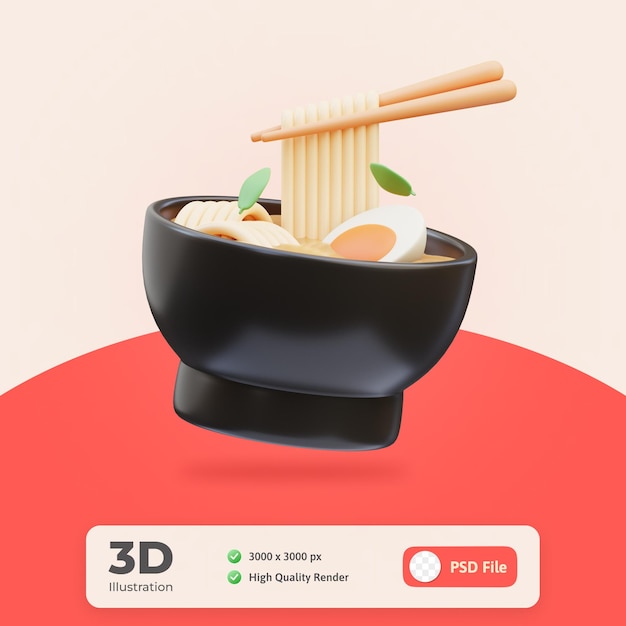 Japanese Icon Ramen 3d Illustration