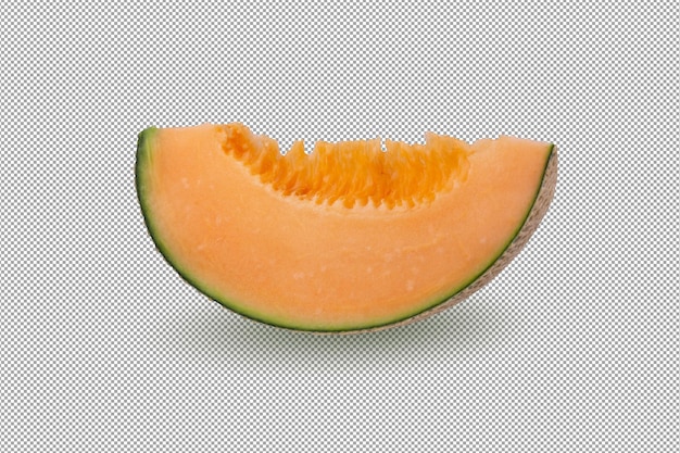 Japanese melons or cantaloupe melon with seeds isolated on alpha background