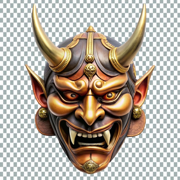 PSD japanese mythology oni devil samurai mask