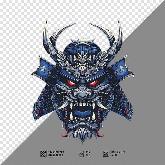 PSD japanese samurai oni mask without background hd quality