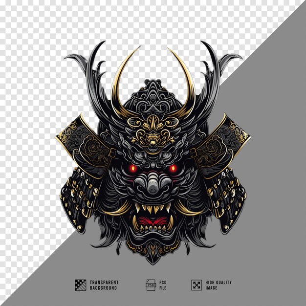 japanese samurai oni mask without background hd quality