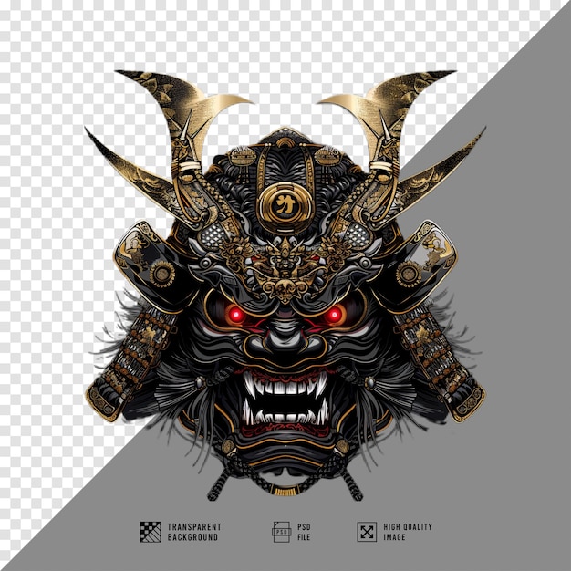 japanese samurai oni mask without background hd quality