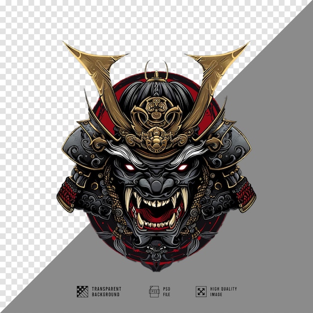 japanese samurai oni mask without background hd quality