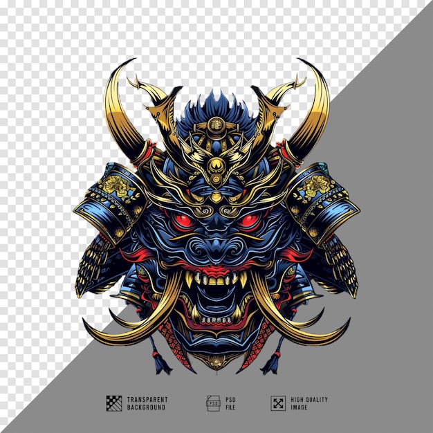 japanese samurai oni mask without background hd quality