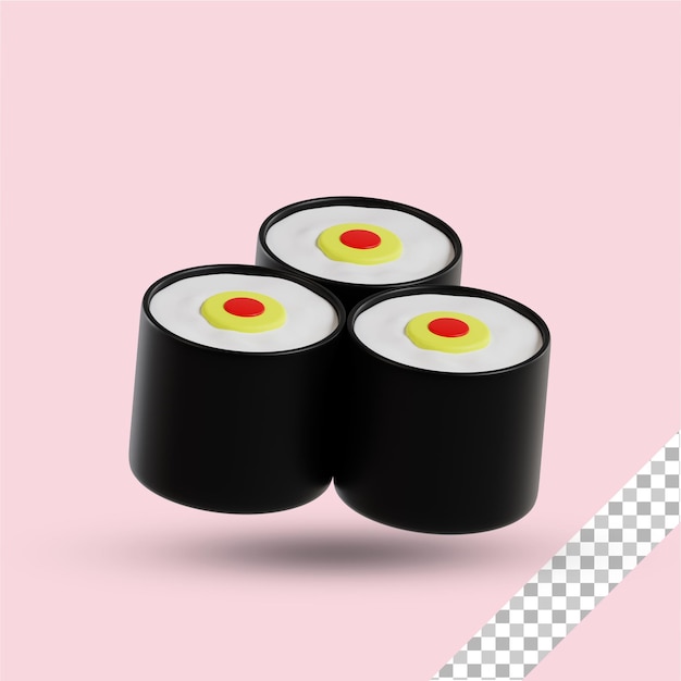 Japanese sushi food 3d illustration