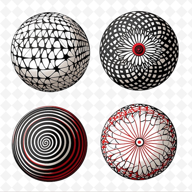 PSD japanese temari balls with intricate thread patterns borderl png unique stylized motifs designs