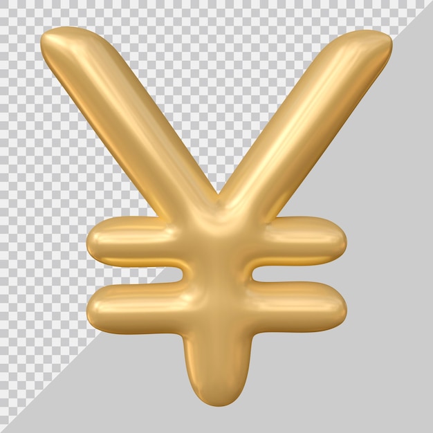 Japanese yen sign currency icon in 3d render