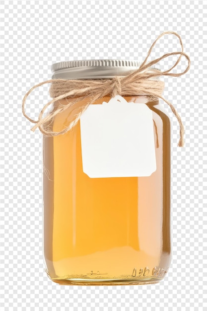 PSD a jar of beer with a ribbon tied around it