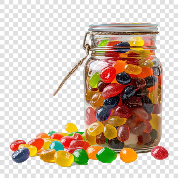 PSD a jar of colorful candy with a stick in it that says  the word  on it