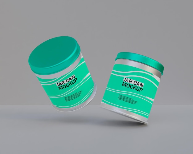 Jar food can mockup