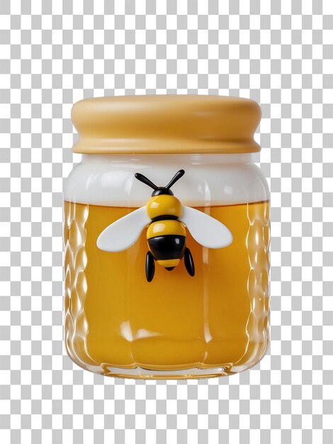 a jar of honey with a honey jar on it