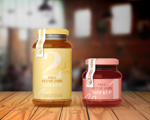 PSD jar label mockup free download