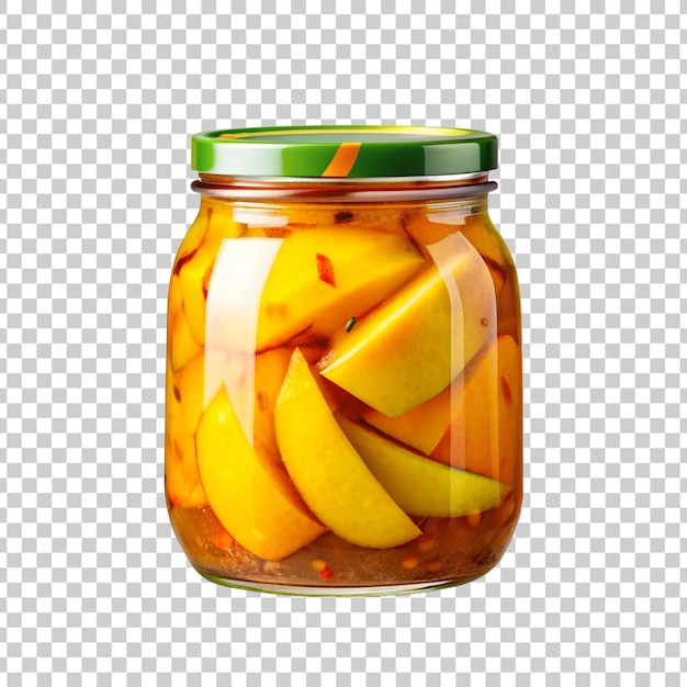 a jar of pickle with a transparent background