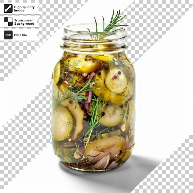 PSD a jar of pickles with a label that says organic