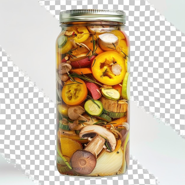 PSD a jar of vegetables with a sticker on the bottom