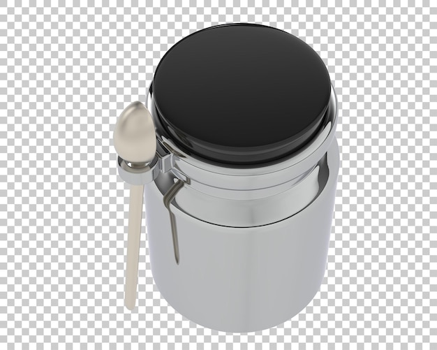 Jar with spoon on transparent background 3d rendering illustration